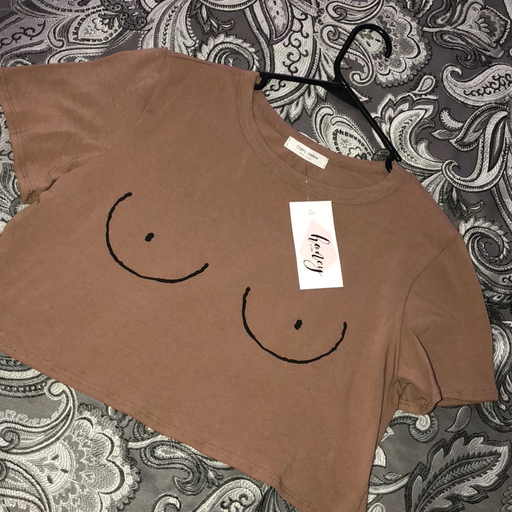 Cropped “boob” shirt